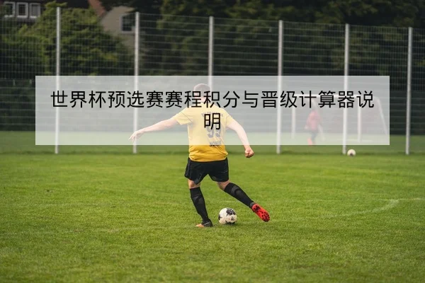 世界杯预选赛赛程积分与晋级计算器说明